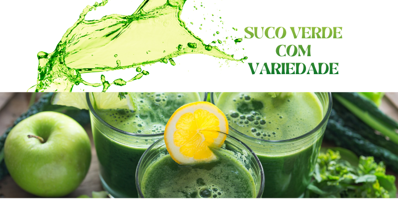 🍹 Receita: Suco Verde com Variedade Esta opção foge do óbvio e garante nutrientes variados para o seu bem-estar